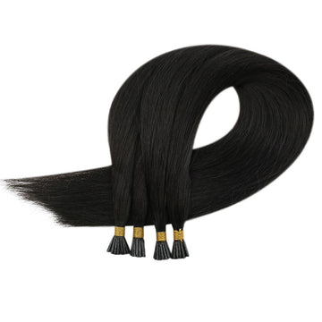 Fshine Virgin I Tip Real Human Hair 20g Hair Extensions Off Black (#1B) - FShine Shop